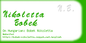 nikoletta bobek business card